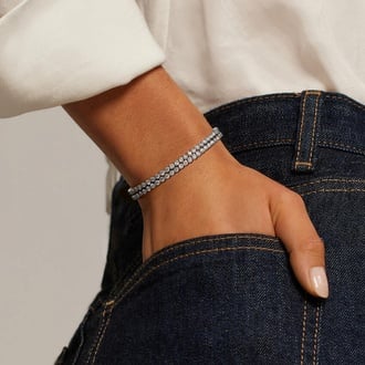 Lab Diamond Double Wrap Tennis Bracelet