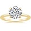 18K Yellow Gold Petal 1.5mm Diamond Ring, smalltop view