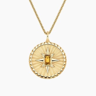 Star Citrine Medallion Necklace