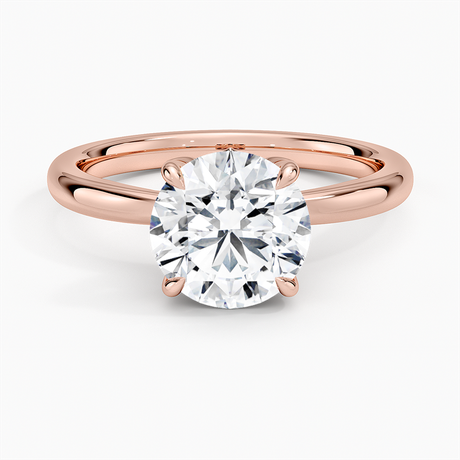14K Rose Gold Petal 2mm Solitaire Ring
