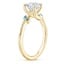 18K Yellow Gold Camellia Indigo Milgrain Ring, smallside view
