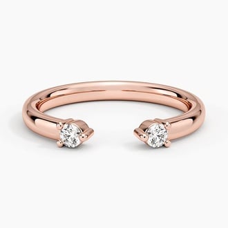 Luxe Wren Diamond Open Ring in 14K Rose Gold
