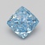 3.07 Ct. Fancy Vivid Blue Cushion Lab Grown Diamond