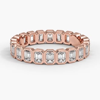Bezel Emerald-Cut Eternity Lab Diamond Ring (1 1/2 ct. tw.) in 14K Rose Gold