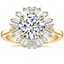 18K Yellow Gold Ballerina Diamond Ring, smalltop view