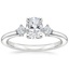 Platinum Floating Three Stone Diamond Ring, smalltop view