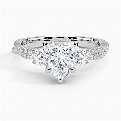 Luxe Three Stone Petite Twisted Vine Diamond Ring