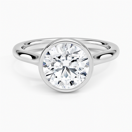 Platinum Luna 2mm Bezel Ring