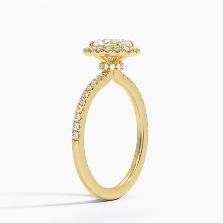 Hidden Halo Diamond Engagement Ring