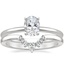 18K White Gold Four-Prong Petite Comfort Fit Ring with Lunette Diamond Ring