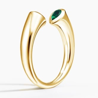 Stevie Lab Emerald Toi et Moi Ring