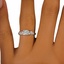 The Tabby Engagement Ring, smallzoomed in top view on a hand