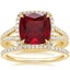 18K Yellow Gold Fortuna Diamond Ring (1/2 ct. tw.) with Luxe Ballad Diamond Ring (1/4 ct. tw.)