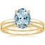 18KY Aquamarine Elodie Ring with Crescent Diamond Ring, smalltop view