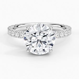 Grand Perfect Fit Three-Quarter Diamond Ring with 2.5ct Round Certified Lab Diamond