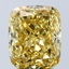 4.07 Ct. Fancy Vivid Yellow Cushion Lab Grown Diamond