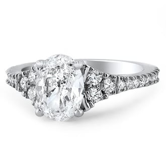 Custom Fishtail Pave Engagement Ring