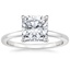 18K White Gold Floral Lattice Solitaire Ring, smalltop view