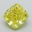 3.00 Ct. Fancy Vivid Yellow Cushion Lab Grown Diamond
