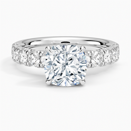 Luxe French Pave Diamond Engagement Ring