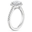 18K White Gold Adorned Odessa Halo Diamond Ring, smallside view