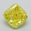 2.54 Ct. Fancy Vivid Yellow Cushion Lab Grown Diamond