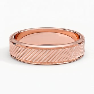 Elias Beveled Edge 5.5mm Wedding Ring in 14K Rose Gold