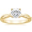 18K Yellow Gold Twisted Vine Solitaire Ring, smalltop view
