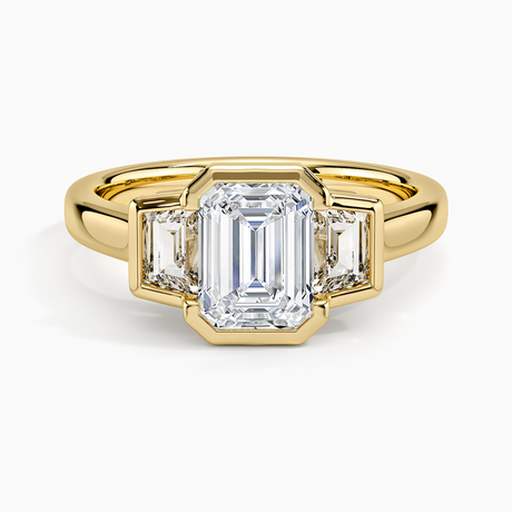 Seamless Trapezoid Three Stone Diamond Ring