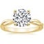 18K Yellow Gold Twisted Vine Solitaire Ring, smalltop view