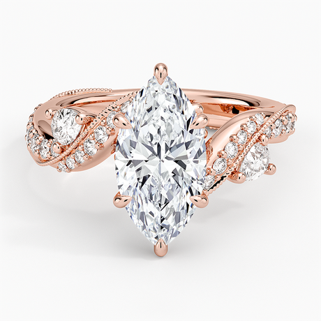 14K Rose Gold Grand Camellia Diamond Ring