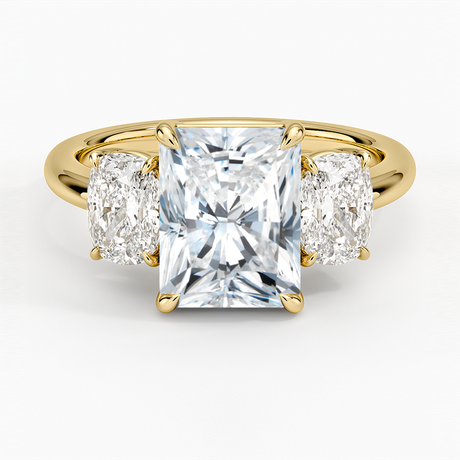 Luxe Faye Elongated Cushion Three Stone Diamond Ring