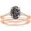 14K Rose Gold Aria Diamond Ring with Petite Comfort Fit Wedding Ring