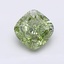1.51 Ct. Fancy Vivid  Green Cushion Lab Grown Diamond