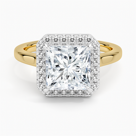 Julia Mixed Metal Halo Diamond Ring