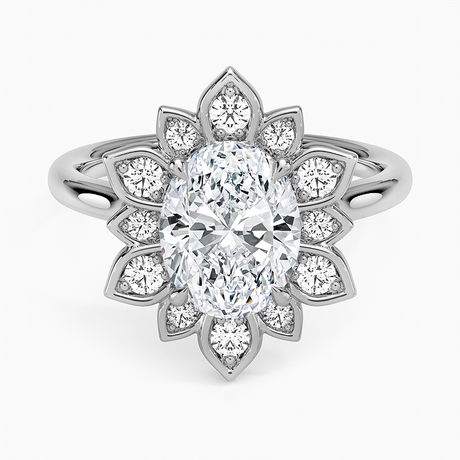 18K White Gold Fiore Halo Diamond Ring (1/4 ct. tw.)