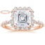 14K Rose Gold Marseille Halo Diamond Ring (1/2 ct. tw.) with Luxe Marseille Diamond Ring (1/2 ct. tw.)