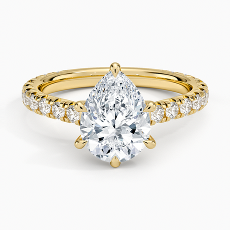18K Yellow Gold Sienna Three-Quarter Coverage Diamond Ring