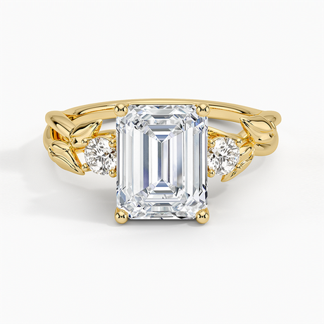 18K Yellow Gold Budding Willow Three Stone Diamond Ring