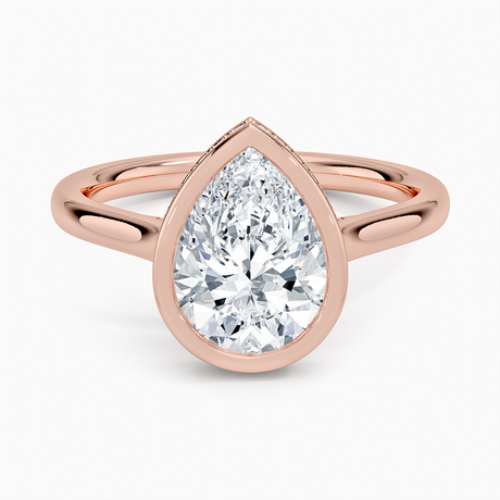 14K Rose Gold Luna Hidden Halo Diamond Ring