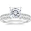 18KW Moissanite Demi Diamond Ring with Luxe Ballad Diamond Ring, smalltop view