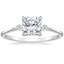 18K White Gold Petite Cometa Three Stone Diamond Ring, smalltop view