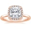 14K Rose Gold Vienna Halo Diamond Ring, smalltop view