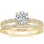18K Yellow Gold Cadence Diamond Ring with Petite Luxe Twisted Vine Diamond Ring (1/4 ct. tw.)