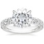 18K White Gold Ellora Half Coverage Diamond Ring, smalltop view