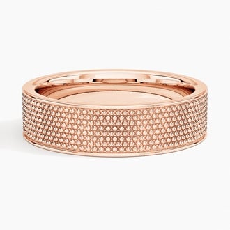 Mateo Textured 6mm Wedding Ring in 14K Rose Gold