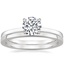 18K White Gold Charlotte Diamond Ring with Petite Quattro Wedding Ring
