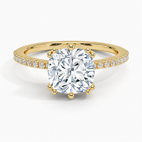 18K Yellow Gold Luxe Kalina Hidden Halo Diamond Ring