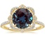 18K Yellow Gold Reina Halo Diamond Ring, smalltop view