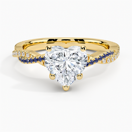 18K Yellow Gold Petite Luxe Twisted Vine Sapphire and Diamond Ring (1/8 ct. tw.)